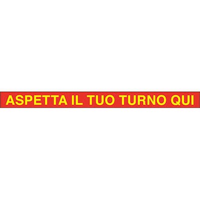 Targa Segnaletica Covid Adesiva Aspetta Turno Qui Vinile Cm 100X7 - 2