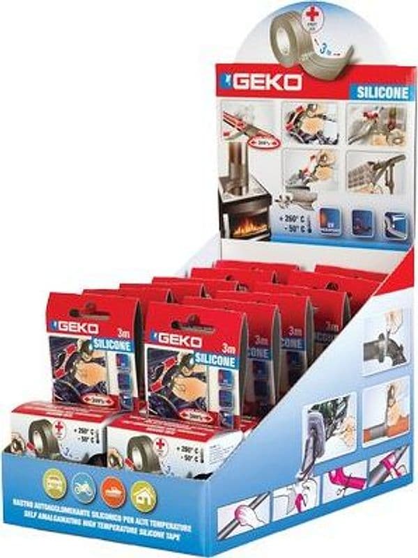 Nastro Autoagglomerante in Silicone Geko Nero Sp 3 ml 25 mm 0,75 mm 4 Pezzi - 2