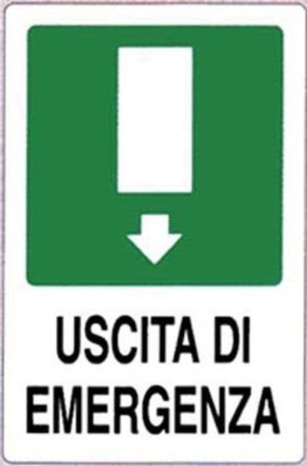 Targa Segnaletica Uscita Emergenza Pp 20 x 30 cm 10 Pezzi - 2