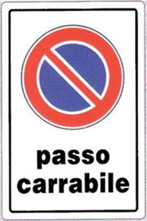 Targa Segnaletica Divieto Sosta Passo Carrabile Pp 20 x 30 cm 10 Pezzi - 2
