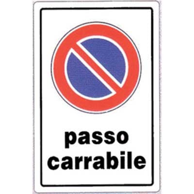 Targa Segnaletica Divieto Sosta Passo Carrabile Pp 20 x 30 cm 10 Pezzi - 2