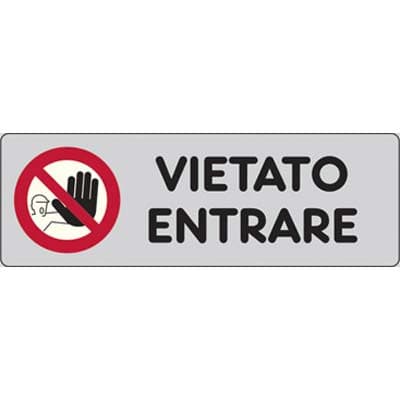 Targa Segnaletica Adesiva Vietato Entrare Vinile 15 x 5 cm 10 Pezzi - 2