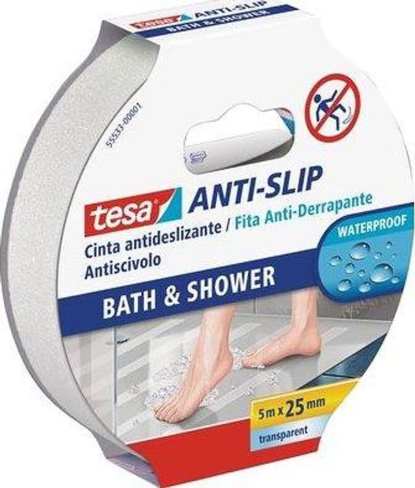 Nastro Antisdrucciolo Adesivo 55533 Tesa Doccia 5 m H 25 mm 2 Pezzi