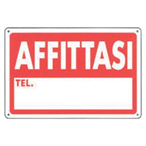 Targa Segnaletica Affittasi Pp 20 x 30 cm 10 Pezzi - 2