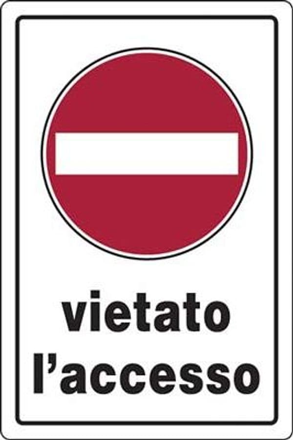 Targa Segnaletica Vietato Accesso Pp 20 x 30 cm 10 Pezzi - 2