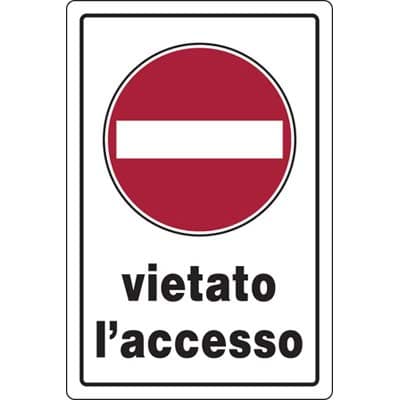 Targa Segnaletica Vietato Accesso Pp 20 x 30 cm 10 Pezzi - 2