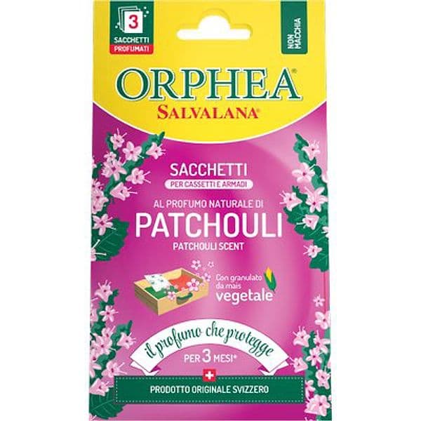 Antitarme Salvalana Cassetti Armadi Orphea Patchouli 3 Pezzi - 2