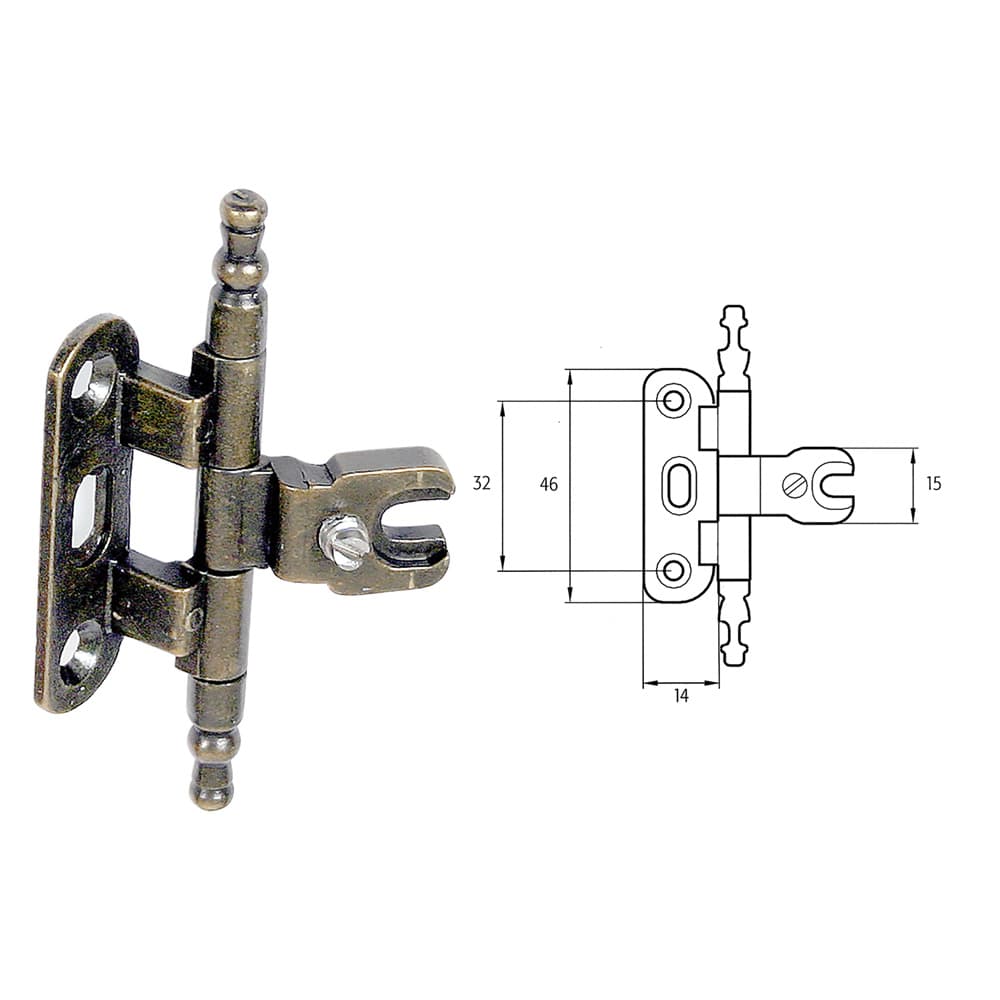Cerniera per Mobili Bronzata A0058 2 Pezzi - 2