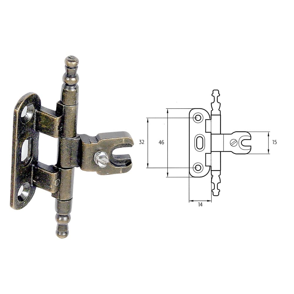 Cerniera per Mobili Bronzata A0058 2 Pezzi – Autres