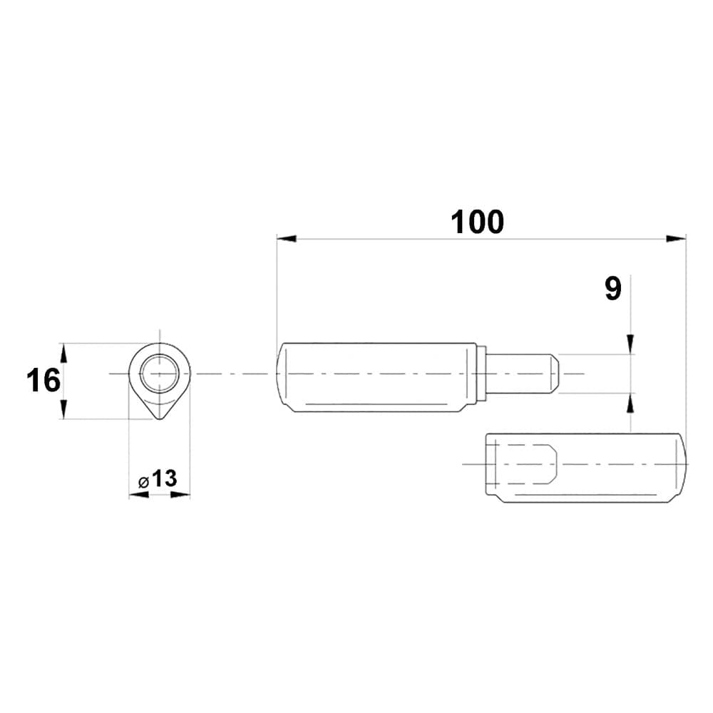 Cerniera a Saldare con Costa Portata Ibfm 24 Pezzi 100 mm Ø 14 mm 50 kg