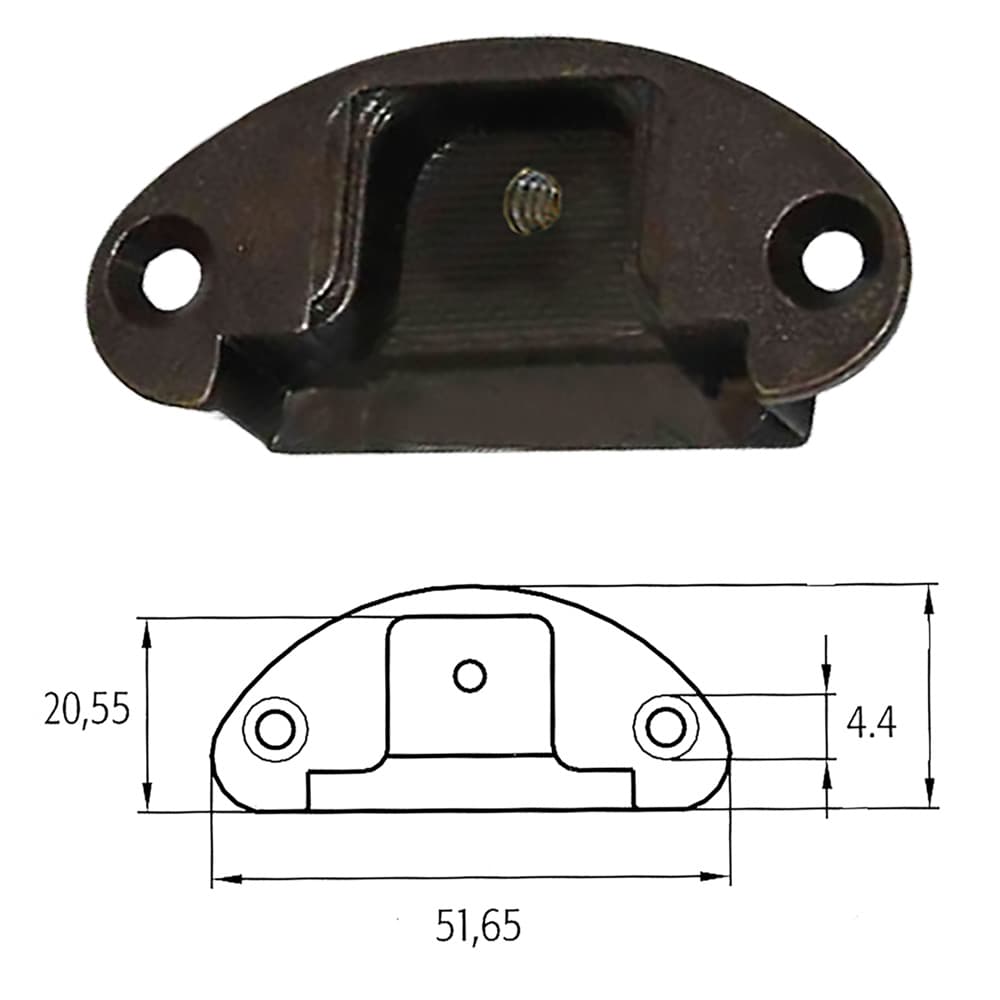 Basetta per Cerniere Mobili Bronzata A0069 50 Pezzi - 2