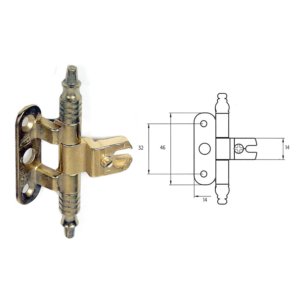 Cerniera per Mobili A0113 Oro 2 Pezzi - 2