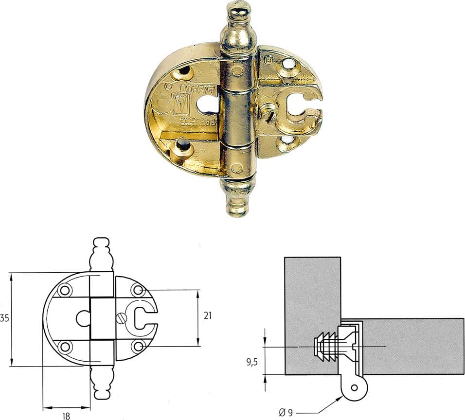 Cerniera per Mobili A0056 Oro 2 Pezzi – Autres