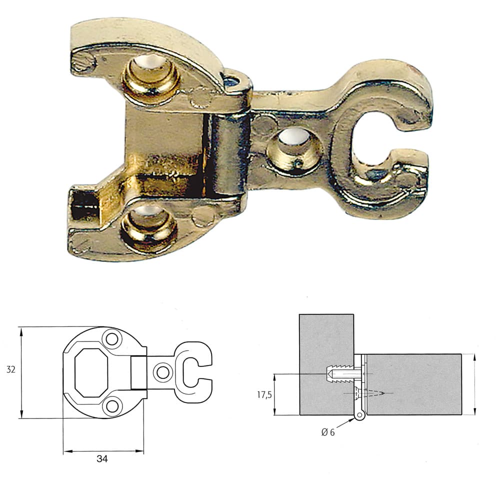 Cerniera per Mobili Bronzata A0054 2 Pezzi - 2