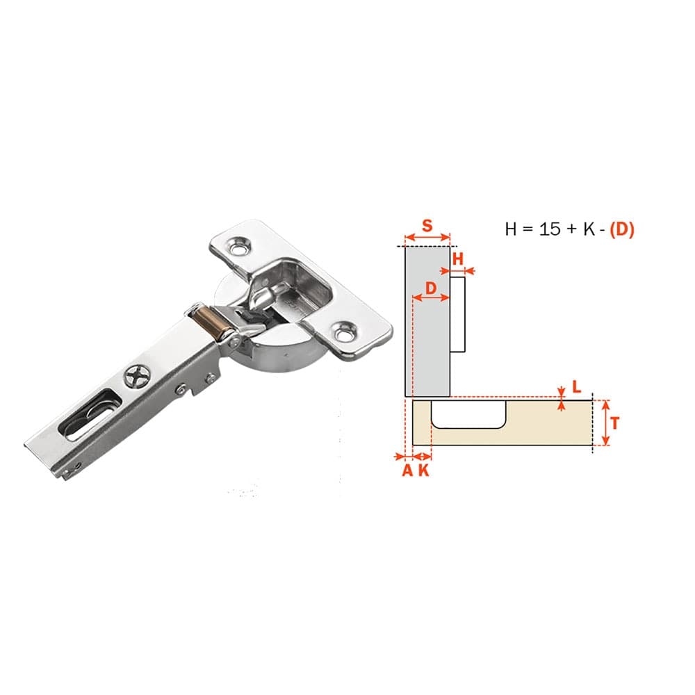 Cerniera Ammortizzata per Mobili Art C7a6ae9 Collo Basso 0 Salice 10 Pezzi
