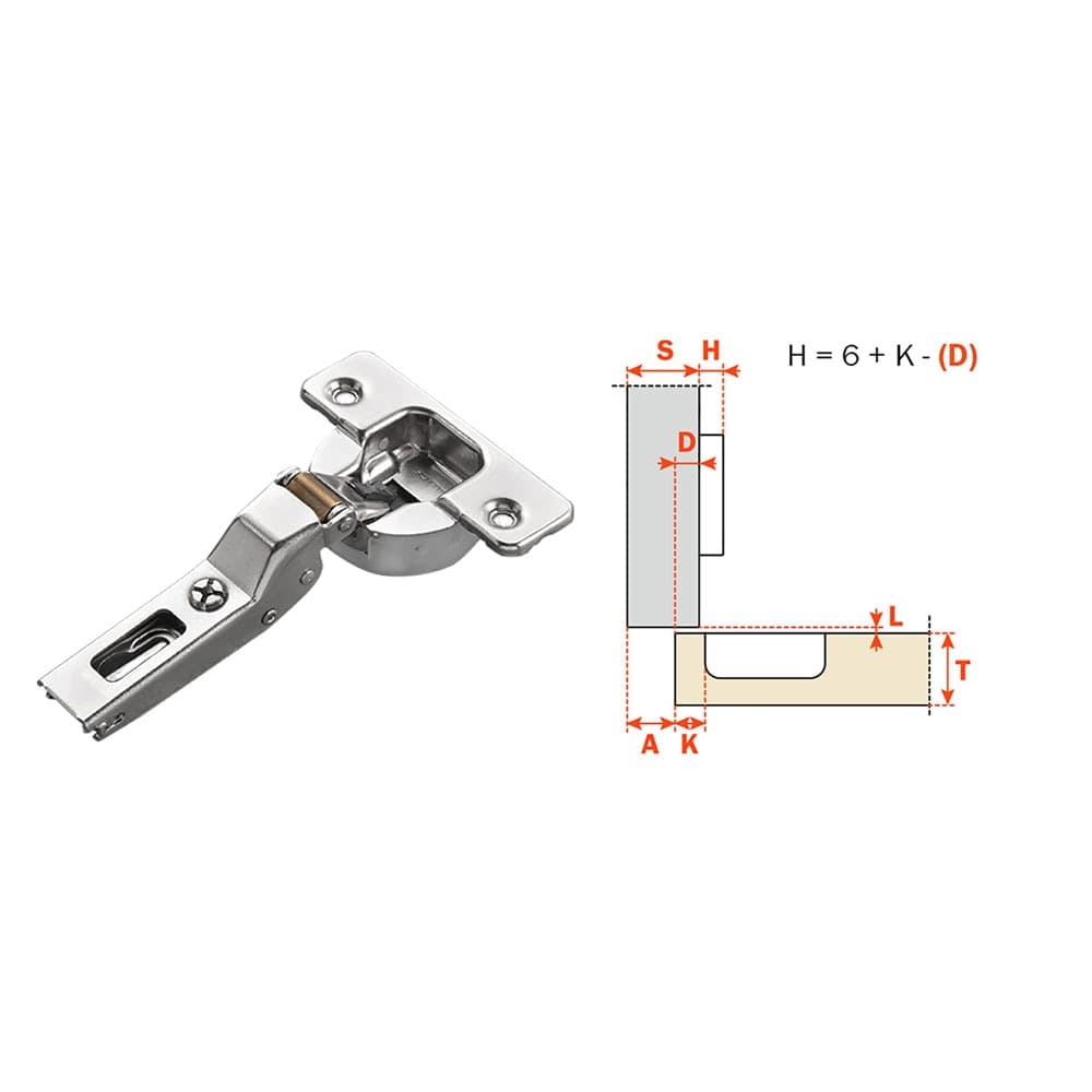 Cerniera Ammortizzata per Mobili Art C7a6ge9 Collo Medio 9 Salice 10 Pezzi