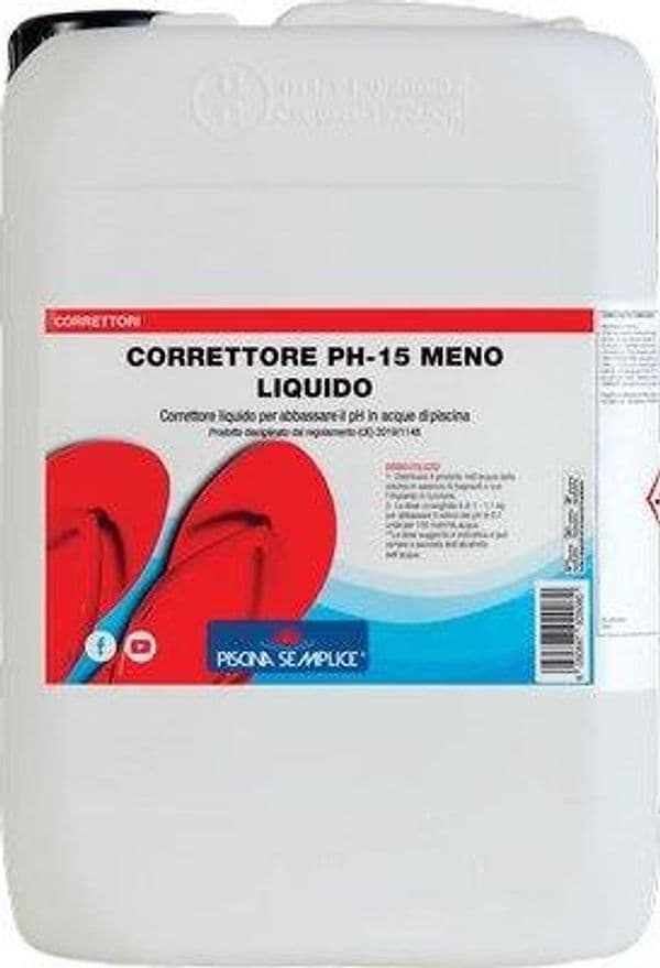 Regolatore PH Meno 15% per Piscina Liquido Lt 10 Piscina Semplice