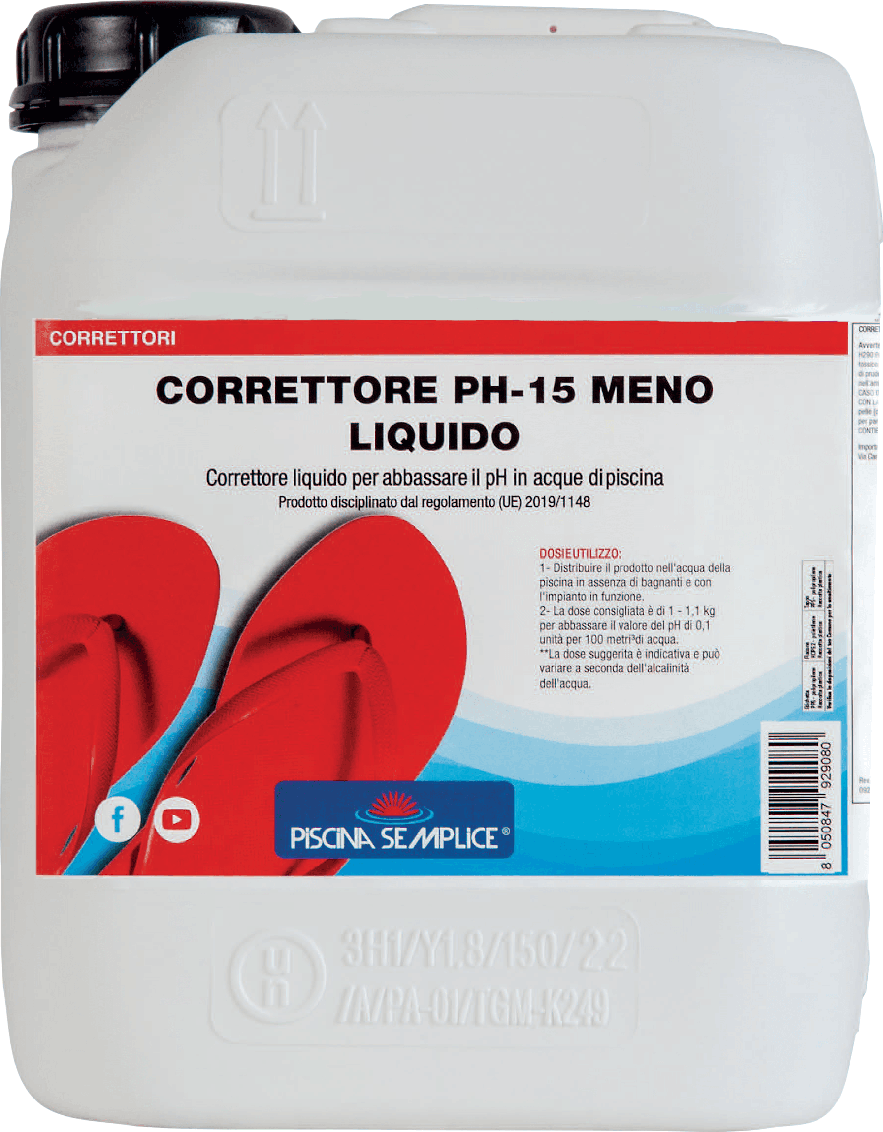 Regolatore PH Meno 15% per Piscina Liquido Lt 5 Piscina Semplice