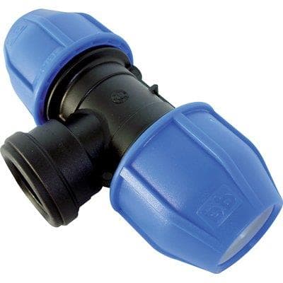 Tee a Compressione Filetto Femmina PN16 32 mm x ¾ F 5 Pezzi - 2
