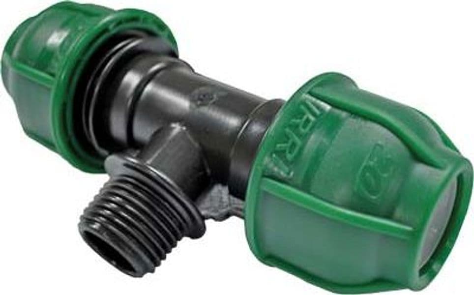 Tee a Compressione Filetto Maschio PN10 20 mm x 1/2 M 10 Pezzi - 2