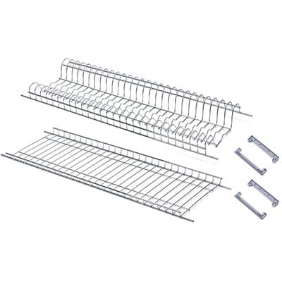 Scolapiatti Scolabicchieri Acciaio Cromato Supp Laterali Plt L 76 cm - 2