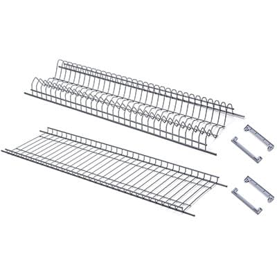 Scolapiatti Scolabicchieri Verniciato Grigio Supp Laterali Plt L 76 cm - 2