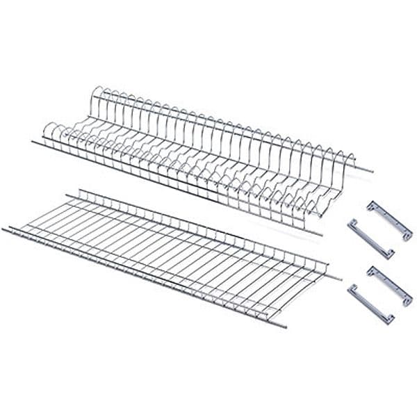 Scolapiatti Scolabicchieri Acciaio Cromato Supp Laterali Plt L 86 cm - 2