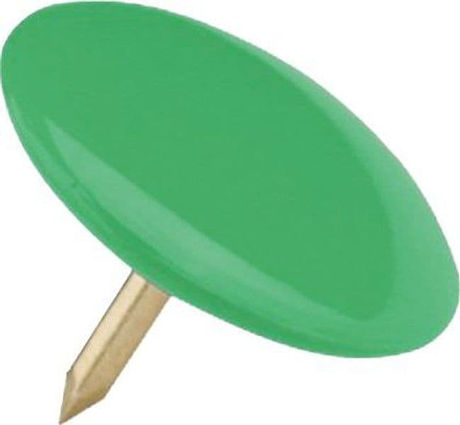 Puntina Disegno Ottonata Testa Plastica Verde 70 Pezzi - 2