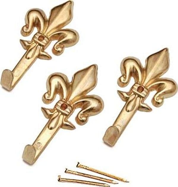 Gancio Quadro Giglio Pronty Ferro Oro 47 mm 3 Pezzi - 2