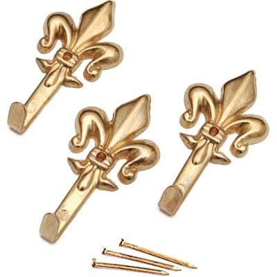Gancio Quadro Giglio Pronty Ferro Oro 47 mm 3 Pezzi - 2