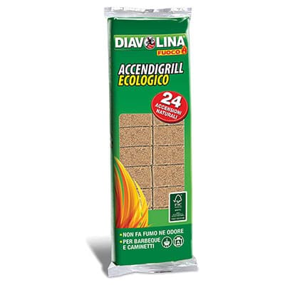 Accendifuoco Ecologico 24 Diavolina Fuoco Cubetti 24 Pezzi - 2