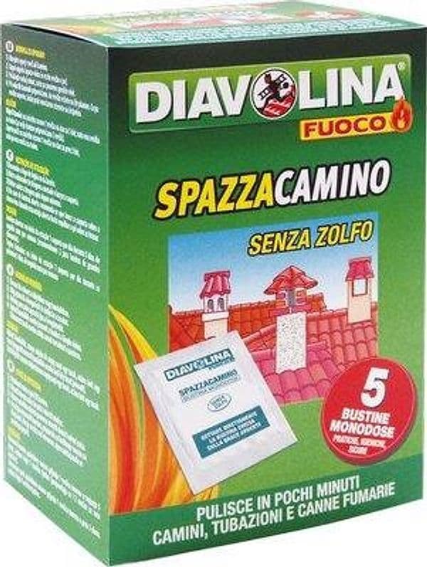 Antifuliggine Spazzacamino Bustine Diavolina Fuoco 50 g 5 Pezzi - 2