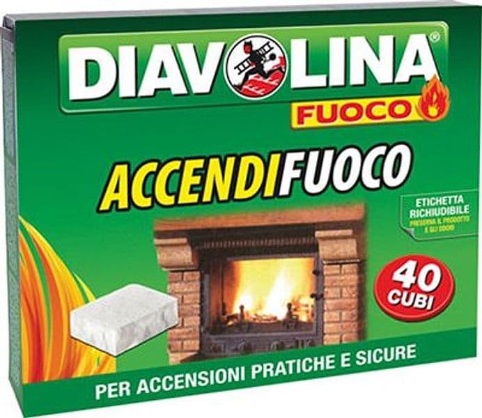 Accendifuoco Diavolina Fuoco Cubetti 40 24 Pezzi