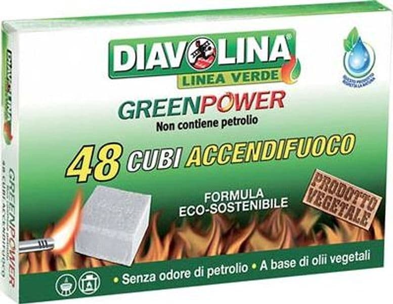 Accendifuoco Greenpower Diavolina Linea Verde Cubetti 48 24 Pezzi - 2