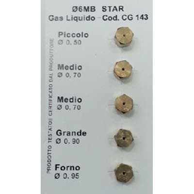 Ugelli Ricambio per Fornelli Gas GPL Ottone 5 Confezioni - 2