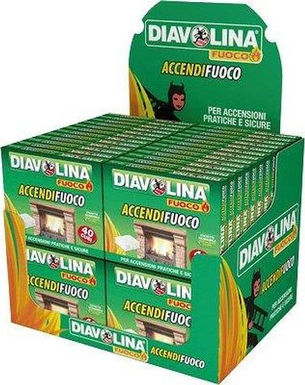 Accendifuoco Diavolina Fuoco Mini Expo Cubetti 40 48 Pezzi - 2