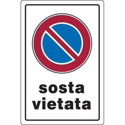 Targa Segnaletica Sosta Vietata Pp 20 x 30 cm 10 Pezzi - 2