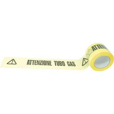 Nastro Segnaletico Attenzione Tubo Gas 200 ml H 100 mm 4 Pezzi - 2