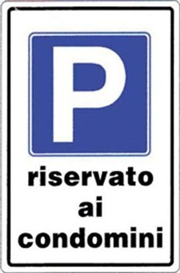 Targa Segnaletica Parcheggio Riservato Condomini Pp 20 x 30 cm 10 Pezzi - 2