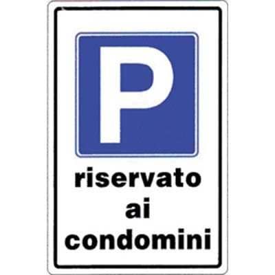 Targa Segnaletica Parcheggio Riservato Condomini Pp 20 x 30 cm 10 Pezzi - 2