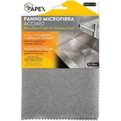 Panno Microfibra Acciaio Apex 35 x 30 cm 12 Pezzi - 2