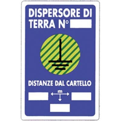 Targa Segnaletica Dispersore Terra Pp 20 x 30 cm 10 Pezzi - 2