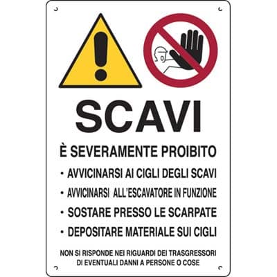Targa Segnaletica Attenzione Scavi Pp 40 x 60 cm 10 Pezzi - 2