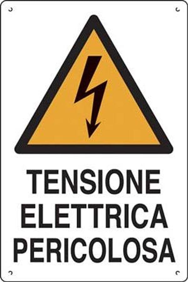 Targa Segnaletica Tensione Elettrica Pericolosa Pp 40 x 60 cm 10 Pezzi - 2