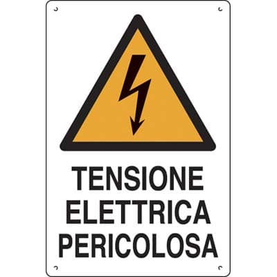 Targa Segnaletica Tensione Elettrica Pericolosa Pp 40 x 60 cm 10 Pezzi - 2