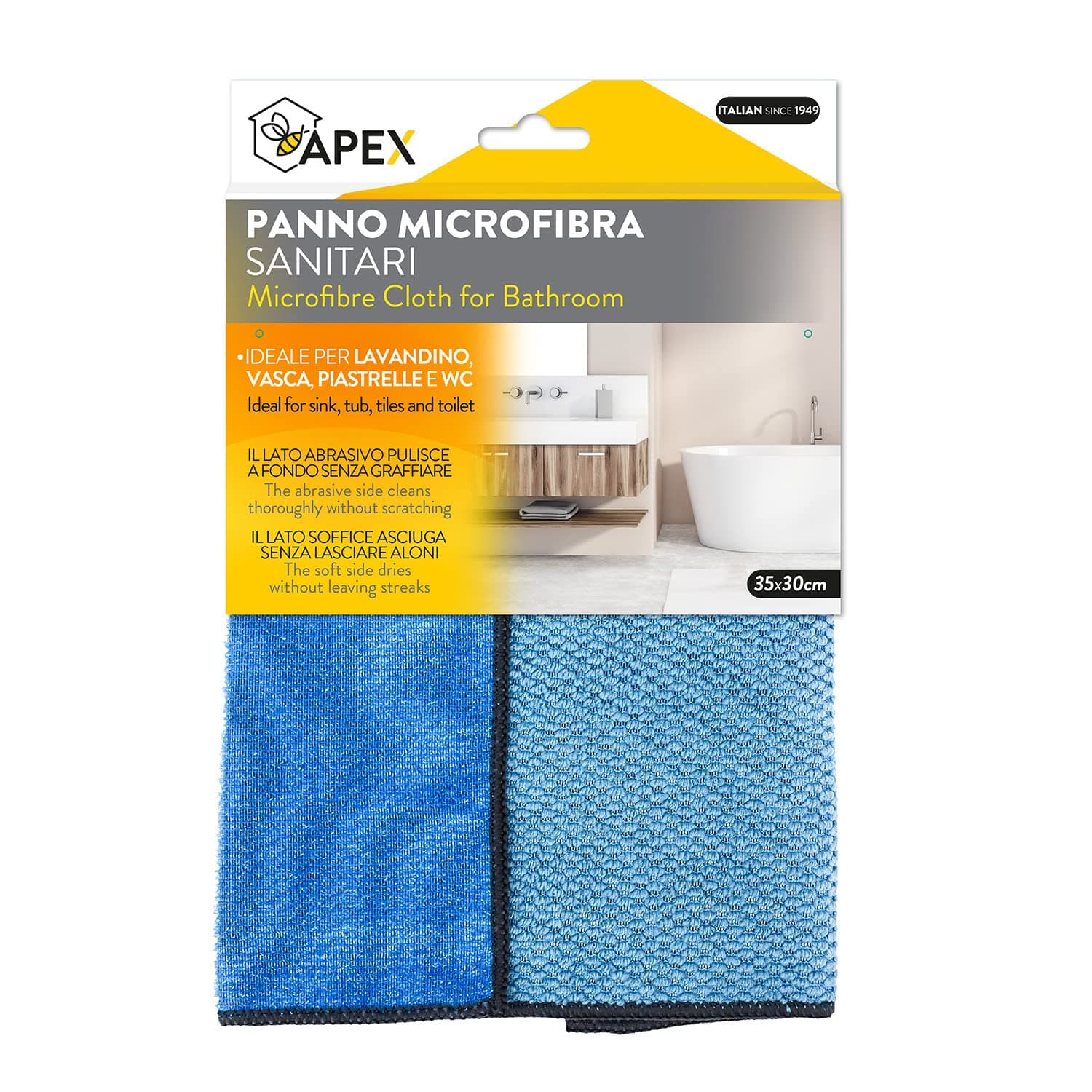 Panno Microfibra Sanitari Apex 35 x 30 cm 12 Pezzi