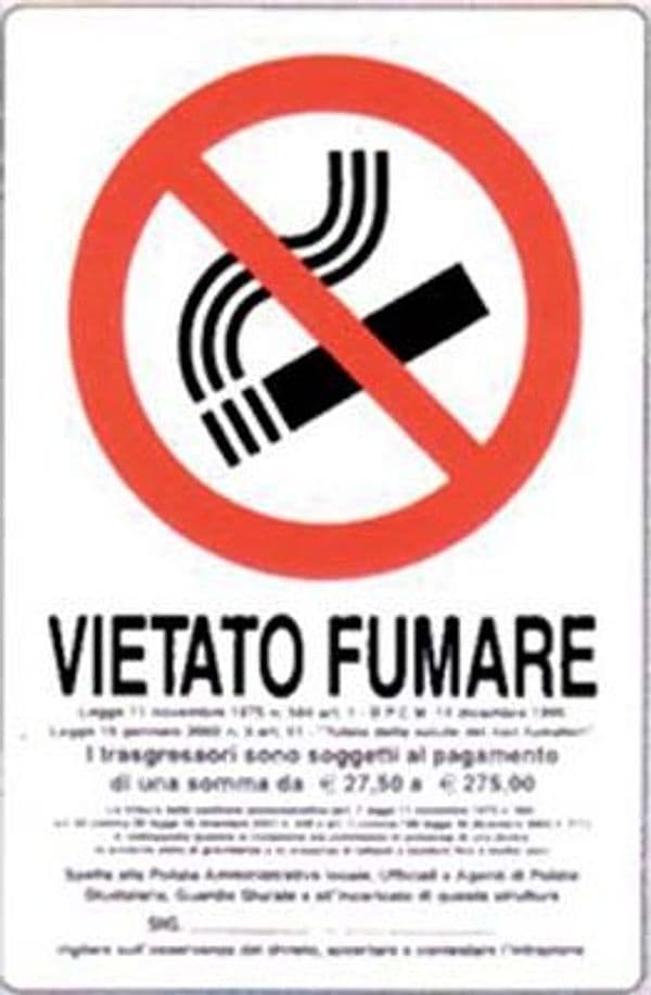 Targa Segnaletica Vietato Fumare Norme Legge Pp 20 x 30 cm 10 Pezzi - 2