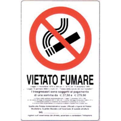 Targa Segnaletica Vietato Fumare Norme Legge Pp 20 x 30 cm 10 Pezzi - 2