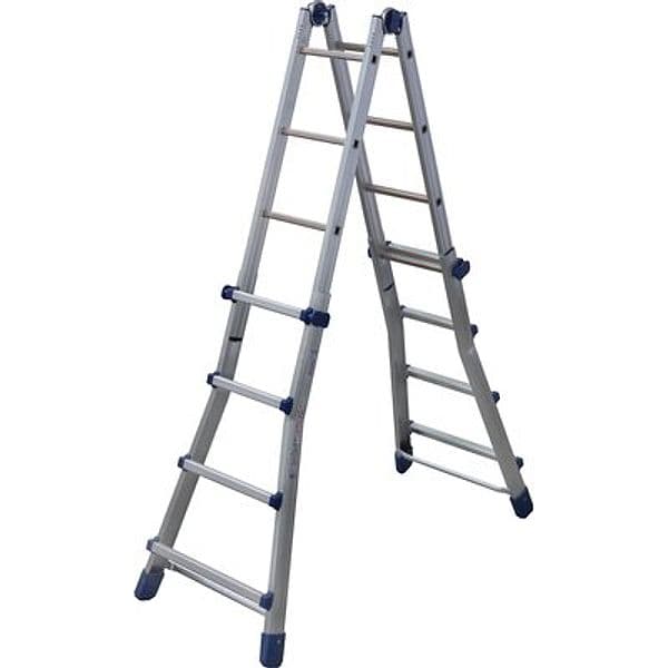 Scala Telescopica Briko Blu Facal Alluminio H.cm 120 a 400 Pioli 4 con 4 - 2