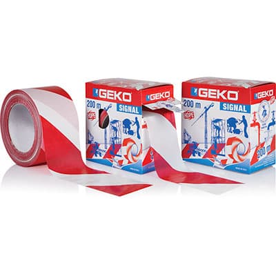 Nastro Segnaletico Bianco Rosso 200 ml H 70 mm 6 Pezzi - 2